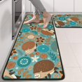 thumbnail image 2 of Kitchen Rugs Sets Of 2,Cute Green Hedgehog Pattern with Pioneer Flower Anti Fatigue Kitchen Mat Rugs Non Slip Washable,Decorative Kitchen Floor Mats for Kitchen,Sink,Laundry,17"x47"+17"x47", 2 of 5