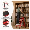 thumbnail image 5 of 3/4/5-Tier Folding Step Stool (Black/Red/Pink) - Wide Non-Slip Pedals Sturdy Steel Lightweight Portable Step Ladder For Kitchen Home Durable Space-Saving Foot Stool Ideal For Reaching High Cabinets, 5 of 8