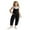 Black, variant on SILVERCELL 5-14T Girls Casual Sleeveless Jumpsuits Teens Girl Spaghetti Strap Loose Romper Long Pants Overalls with Pockets
