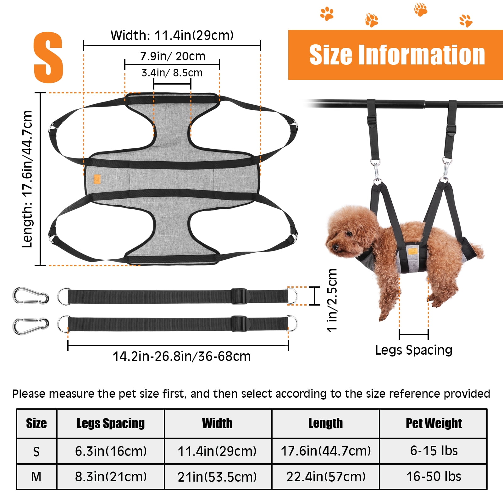 Small Pet Dog Grooming Hammock Restraint Harness Sling Bags Hair Nail Trimming