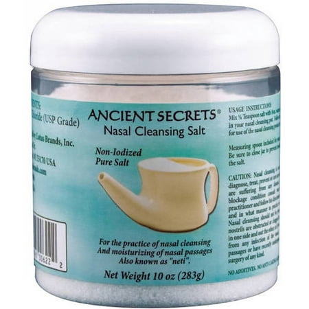 Ancient Secrets Nasal Cleansing Pot Salt, 10 OZ (Pack of (Best Over The Counter Cleanse)