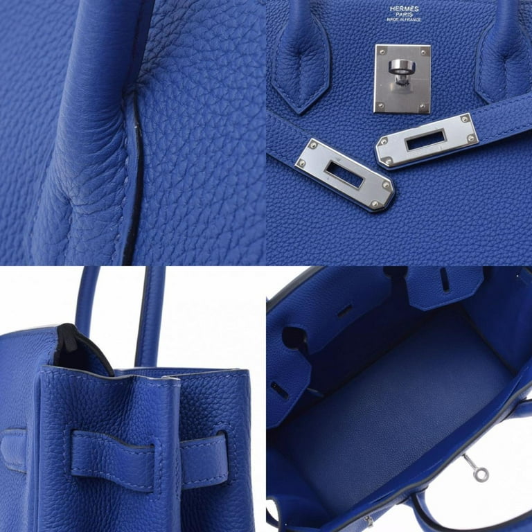 Authenticated Used HERMES Hermes Birkin 30 Blue Electric Palladium Hardware  D Engraved (around 2019) Ladies Togo Handbag 