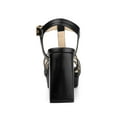 thumbnail image 2 of BLISSFUL STEP Women's Platform Square Toe T-Strap Block Heel Sandals Black 7, 2 of 6