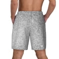 thumbnail image 2 of Lsque Mens Swim Trunks Silver Mosaic Pattern - Bathing Suit Compression Liner - Beach Swim Shorts Swimwear - (S-3XL) - Stretch Quick Dry -, 2 of 9