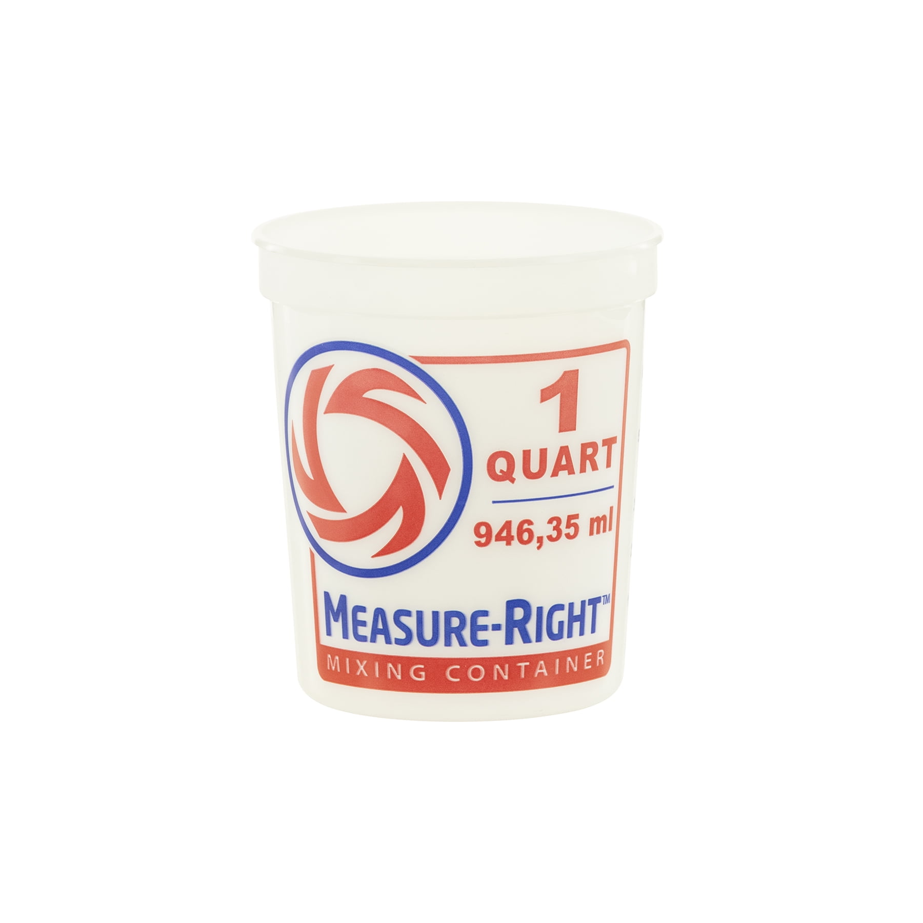 (3 pack) United Solutions 1 Quart Round Measure Right Plastic Mixing Container, Clear, 1 Each