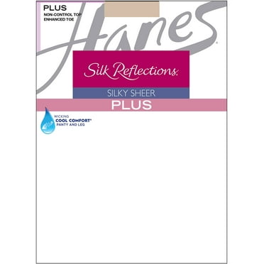 Hanes Silk Reflections Pantyhose with Enhanced Toe (Plus Size) Travel Buff 2PLUS Women's