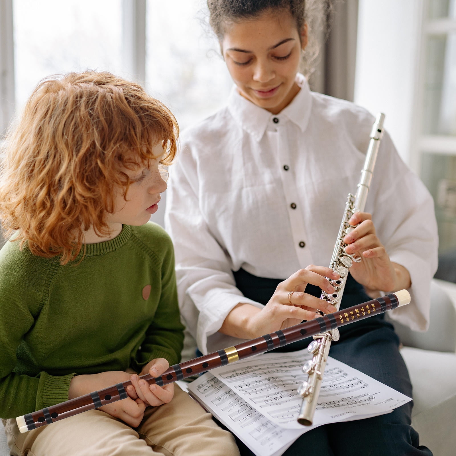 OUNONA 2 Sets  Professional Chinese Dizi Portable Flute Beginner Bamboo Flute Chinese Instrument