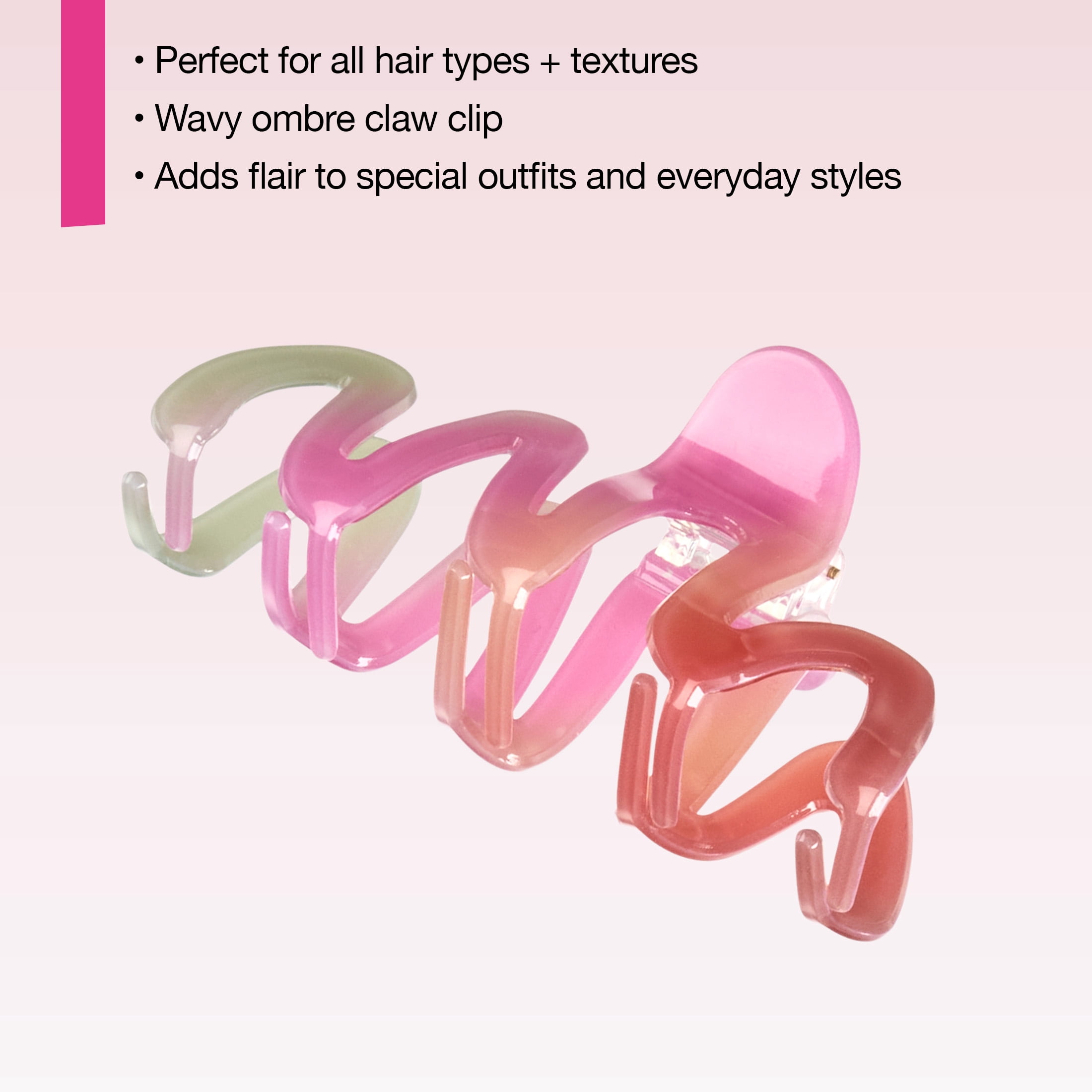 Scunci by Conair Wavy Ombre Claw Clip, All Hair Types, 1 Count