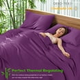 thumbnail image 7 of Sonoro Kate Luxury Cooling Bamboo Bed Sheet Set - Deep Pockets - 4 Piece, California King, Purple, 7 of 7