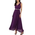 thumbnail image 5 of INSPIRE CHIC Women's Lace V Neck Sleeveless Cocktail Wedding Guest Gown Dresses 2XL Purple, 5 of 7