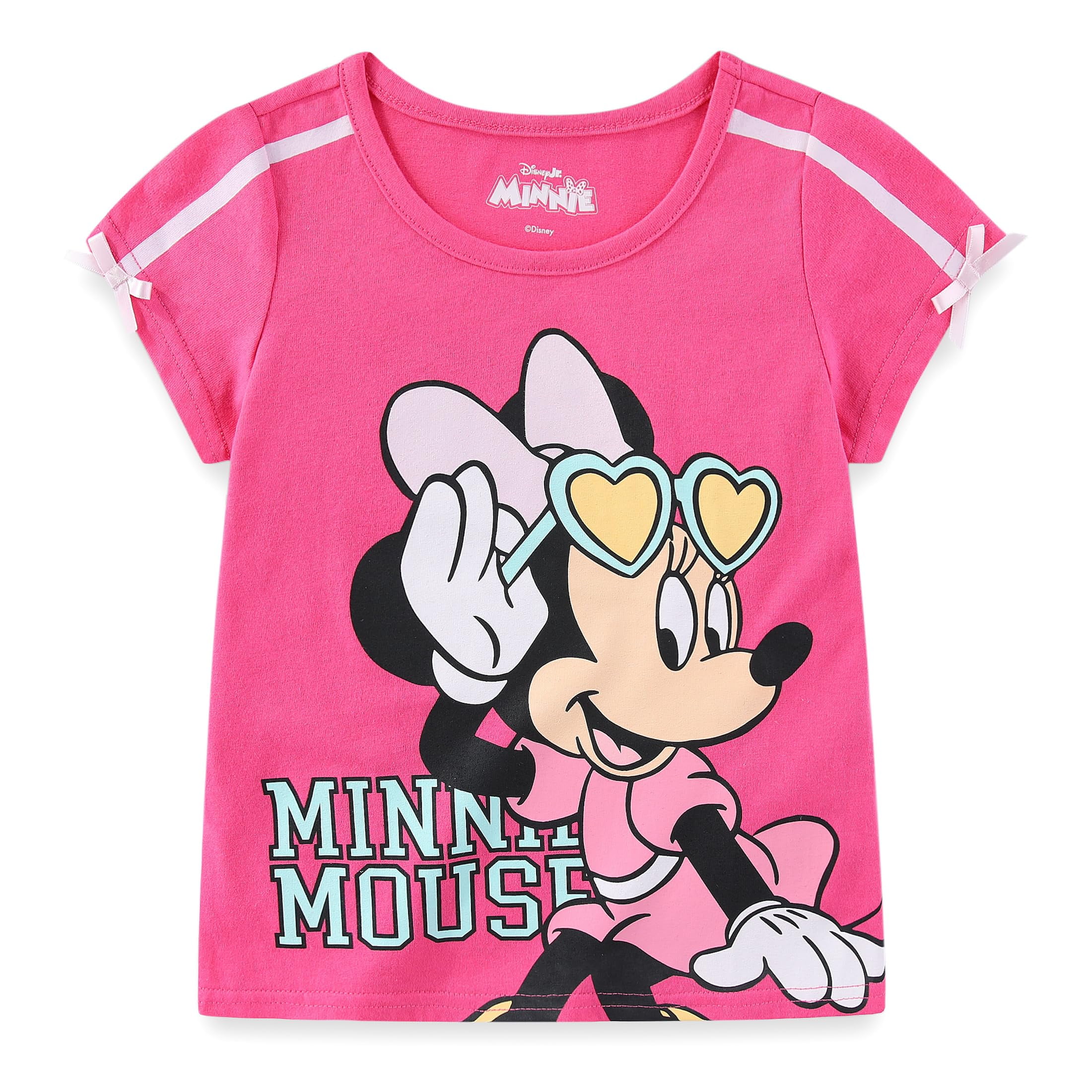 T-shirt Minnie Mouse Fille 7 Ans - NEXT Beige Paillettes - Occasion Parfait État