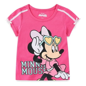 Minnie Mouse Girls Graphic T-Shirt, Cotton Blend, Crew Neck, Short