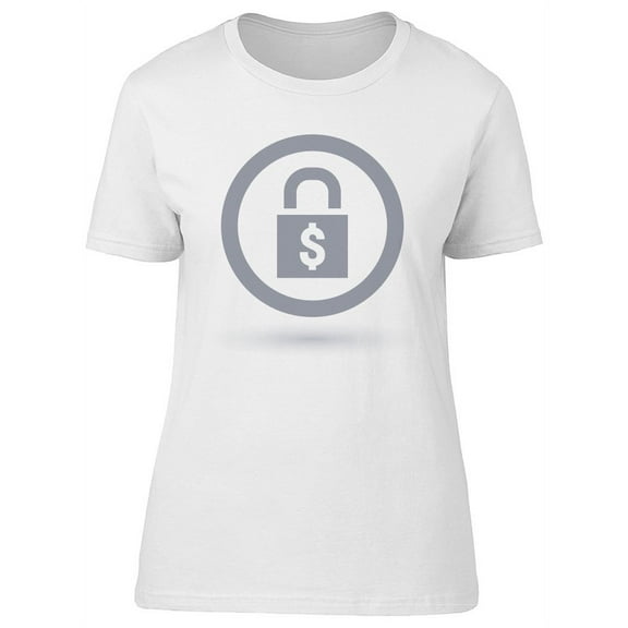 Cash Symbol Padlock Doodle T-Shirt Women -Image by Shutterstock, Female Medium