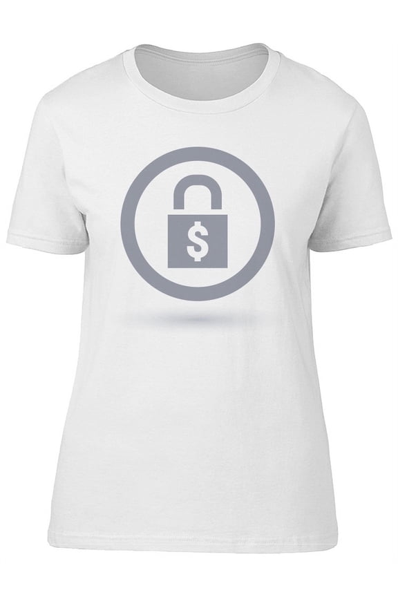 Cash Symbol Padlock Doodle T-Shirt Women -Image by Shutterstock, Female Medium