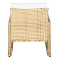 thumbnail image 5 of Safavieh Daire Pat Collection Adult Contemporary Solid Print Wicker And Steel Outdoor Patio Nursing Weather-Resistant Rocking Chairs with Removable Cushions, Natural/White (Set of 1), 5 of 11