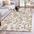 thumbnail image 2 of Farmhouse Khaki Large Area Rugs for Bedroom Living Room, Soft Non Slip Carpet Bedside Rug, Vintage Flower Leaf Botanical Plant Rectangular Floor Cover Kitchen Accent Rug 4'x6' for Dining Room/Office, 2 of 9