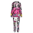 thumbnail image 4 of Kuromi And My Melody Unisex Onesie Pajamas Zipper Jumpsuit Hooded One Piece Sleepwear for Family Mens Womens, 4 of 8