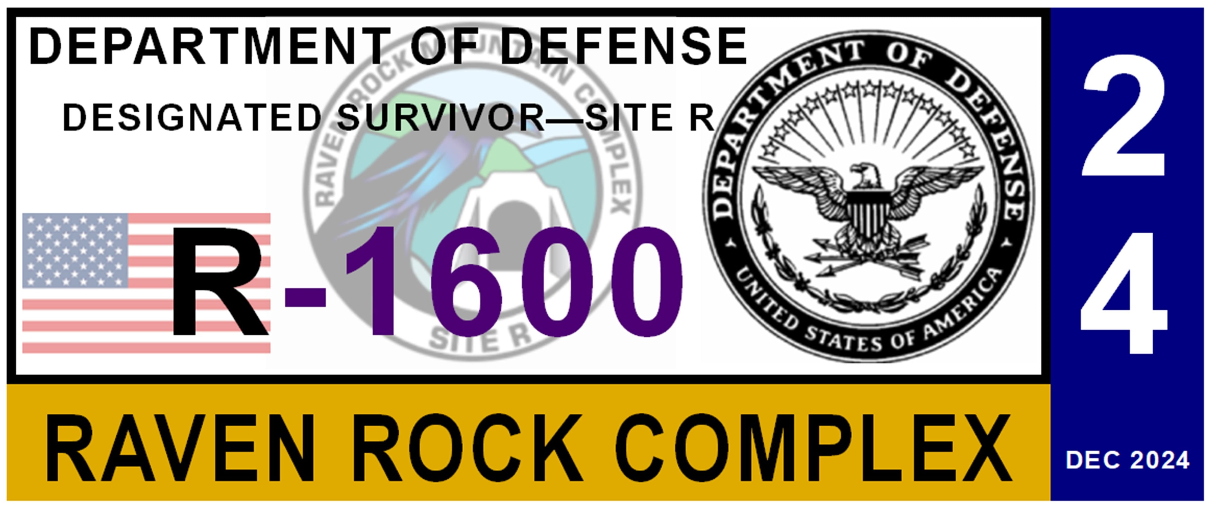 Raven Rock Mountain Complex Parking Decal DD2220 UFO Secret Base