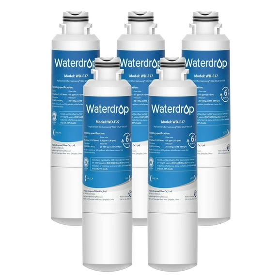 Waterdrop DA29-00020B Replacement for Samsung® Water Filter HAF-CIN/EXP, DA29-00020B, HAF-CIN, DA29-00020B-1, RF28HMEDBSR, RF263BEAESR, RS25J500DSR, RF263TEAESG, HDX FMS-2, DA97-08006A-1, 5 Filter
