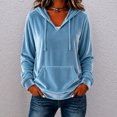 thumbnail image 3 of Resicozy Women Oversized Hoodie 2026 Long Sleeve Pullover Sweatshirt with Pocket Drawstring Blue XL, 3 of 5
