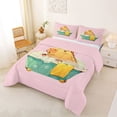 thumbnail image 2 of Erosebridal Cute Kawaii Capybara Queen Comforter Set For Capybara Lovers Queen Comforter Set,Orange Fruit Bedding Comforter Set For Kids Girls ,Reversible Pink 3 Pieces, 2 of 7