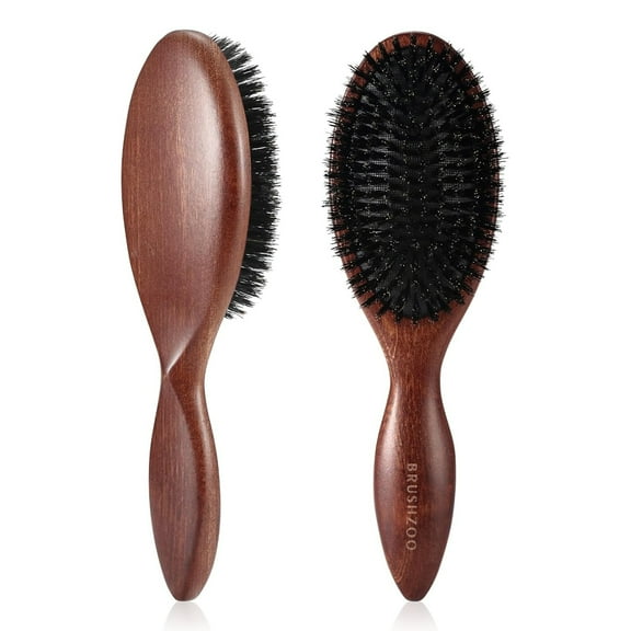 Boar Bristle Hair Brush, Hair Brushes for Women Men Kid Detangle, Hairbrush for Fine Short Thin Hair Type Keep Hair Heathy Restore Shine