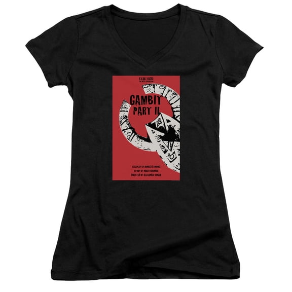 Star Trek Tng Season 7 Episode 5 Junior Women's V-Neck T-Shirt Black