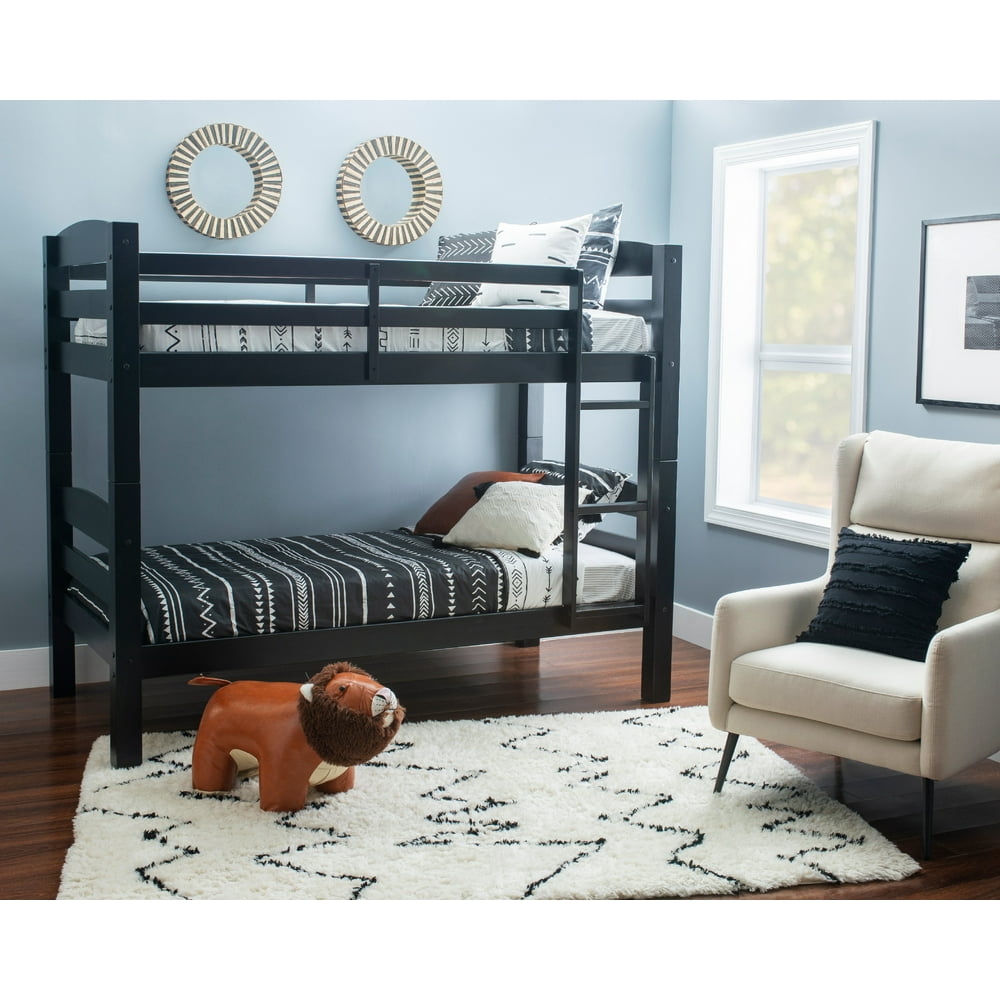 Powell Levi Twin Over Twin Convertible Bunk Bed, Black