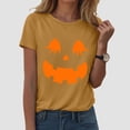 thumbnail image 2 of Landzoo Halloween Tops For Women Graphic Print Short Sleeve Crew Neck Shirt Party Comfortable Women T Shirt Size M Yellow, 2 of 5