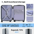 thumbnail image 4 of Carry on Luggage 20 inch Suitcase with Front Pocket PC+ABS TSA Lock Spinner Wheels NavyBlue, 4 of 7