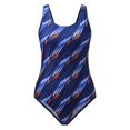 thumbnail image 4 of Vedolay Women's Summer Tummy Control Back Cutout Slim Print Swimsuit,Navy XL, 4 of 4