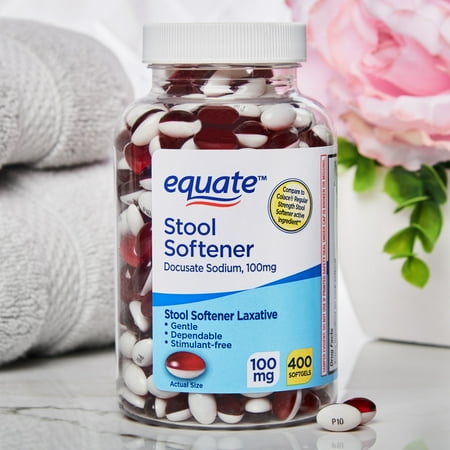 Equate Stool Softener Laxative Softgels for Constipation, 400 Count