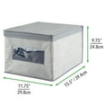thumbnail image 6 of mDesign Large Fabric Closet Storage Box with Front Window/Lid, 6 Pack, Gray, 6 of 8