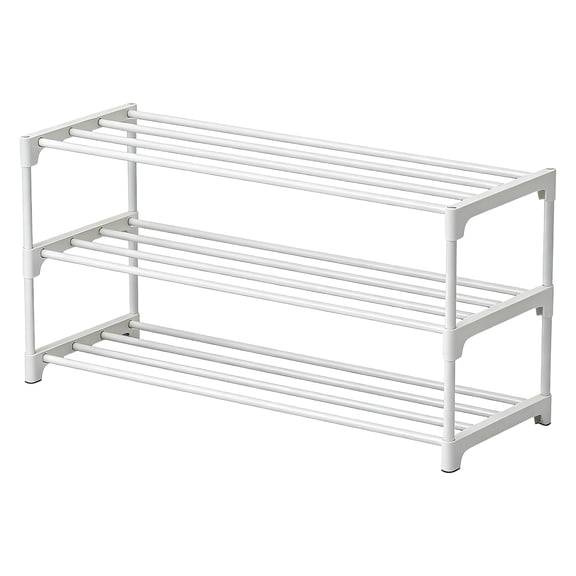 Shipiny Shoe Rack Storage Organizer With 3 Tiers Metal Shelves, Space-Saving Shoe Storage Shelf For Bedroom Closets Entry Dorm Room and Home Use, L