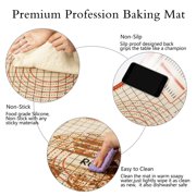 Silicone Pastry Mat with Measurements, RUK Large Thick Non Stick Silicone Baking Fondant Mat Counter Mat, Dough Rolling Mat Pie Crust, Pizza and Cookies, Premium Kneading Mat (16 x 26Inch)