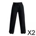 thumbnail image 1 of 2x Pantalones Deportivos Para Mujer, Forro , Pantalones De Jogging, Pantalones Harén Casuales, Negros, 3XL, 1 of 8