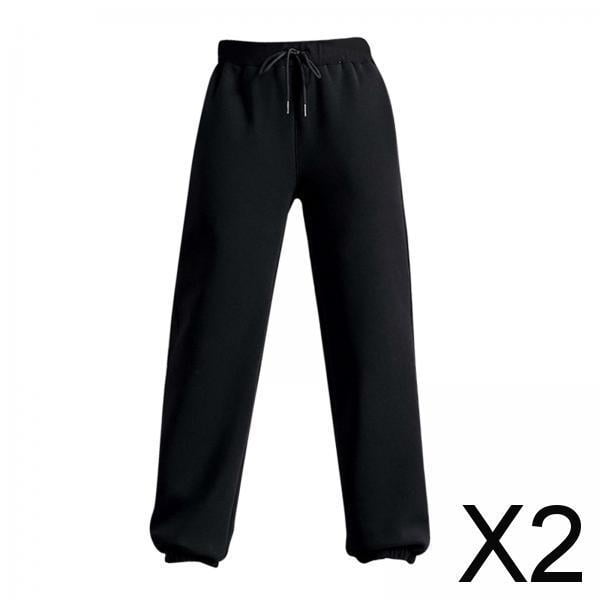 2x Pantalones Deportivos Para Mujer, Forro , Pantalones De Jogging, Pantalones Harén Casuales, Negros, 3XL