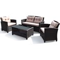 thumbnail image 6 of Gymax 8PCS Outdoor Rattan Furniture Set Cushioned Patio Sofa Set, 6 of 10