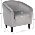 thumbnail image 3 of ONKER Velvet Accent Chair, Modern Club Chair Upholstered Armchair with Solid Legs Comfy Sofa Chair for Living Room/Bedroom/Waiting Room, Grey, 3 of 18