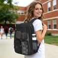 thumbnail image 6 of KOITHOT Mesh Backpack Heavy Duty, Stadium Approved Multi-Pocket Beach Backpacks for Adults, See Through Transparent Mesh Bookbag for School & Travel(Black), 6 of 7