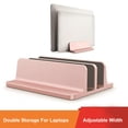 thumbnail image 2 of Mistaha Adjustable Dual Laptop Stand with Aluminum Alloy Construction - Space Saving Vertical Notebook Holder for Desk Organization - Scratch Resistant Black Laptop Rack, 2 of 7
