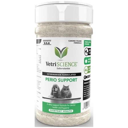 UPC: 0026664198853 | VetriScience Laboratories Perio Support Dental Health Powder for Cats and Dogs 4.2 oz.