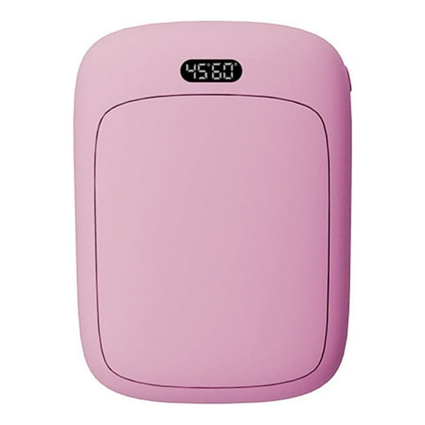 Monstrate Calentador de manos USB de invierno, Control de temperatura Digital, banco de energía de bolsillo recargable, 4000mAh, calentador Suministros térmicos Rosado