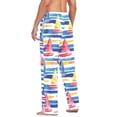thumbnail image 3 of FORMRS Mens Pajama Pants with Pockets Sleepwear Lounge Bottoms Sizes S-2XL, Red Hand Drawn Sailboats, 3 of 7
