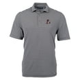 thumbnail image 2 of Men's Cutter & Buck Black Arkansas Razorbacks Big & Tall Team Logo Virtue Eco Pique Stripe Recycled Polo, 2 of 3