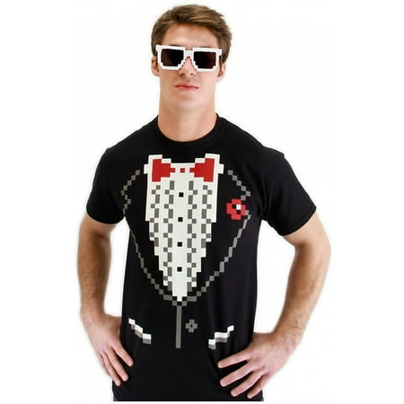 Pixel-8 Glasses Adult Costume Accessory White