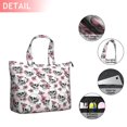 thumbnail image 2 of White Floral Skull Pattern Travel Tote Bags for Women Carry On,Large Weekender Bags for Women Travel,Multi Functional Duffle Bag for Work,Shopping,Sports, 2 of 5