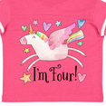 thumbnail image 4 of Inktastic I'm 4 Cute Rainbow Unicorn with Stars and Hearts Boys or Girls Toddler T-Shirt, 4 of 5