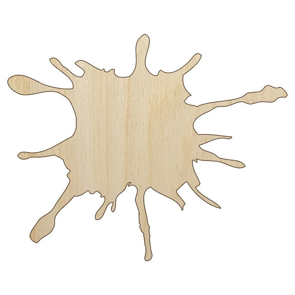 Ink Splatter Wood Shape Unfinished Piece Cutout Craft DIY Projects - 4.70 Inch Size - 1/8 Inch Thick
