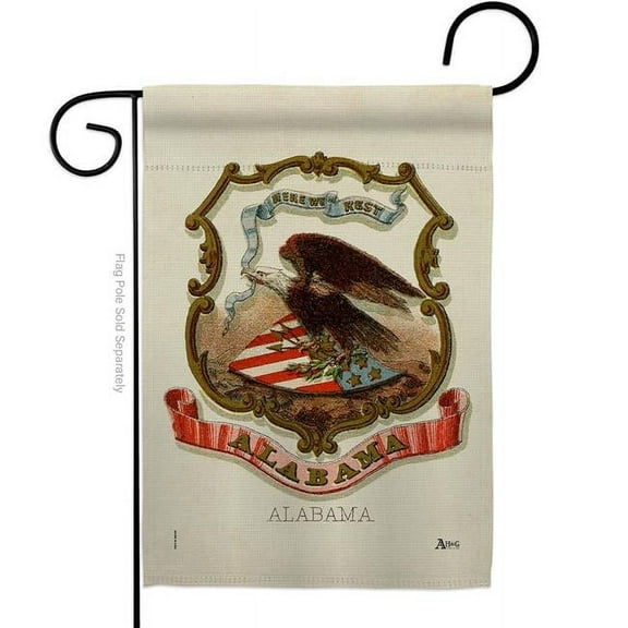 Americana Home & Garden G141208-BO 13 x 18.5 in. Coat of Arms Alabama Garden Flag with Americana States Double-Sided Decorative Vertical House Banner Yard Gift